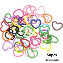 100pcs Colorful Star & Heart Shaped Hair Rings Hair Accessories Hair Ties, Suitable For Braids And Dreadlocks Cute Hair Accessories, DIY Handmade Bracelet Necklace Jewelry Making - Colorful Open Ring - View 14