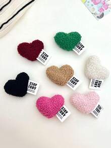 Heart-Shaped Car Fashion Glasses Clip - Cute Creative Hanging Glasses Holder, Multi-Functional Accessory For Car Visor, Plush Material Design, Car Glasses Case And Ticket Holder, Fashionable Car Interior Decoration, Cute Glasses Storage Rack Designed For Women - Glasses Clip - View 5