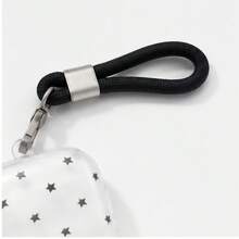 Transparent White Base Black Star With Black Rope Earphone Case Compatible With AirPodsCase 2/3/4/Pro/Pro2/Pro3, Anti-Drop Earphone Case, Gift, Fashion Accessory, Combining Aesthetics And Practicality - White - View 7