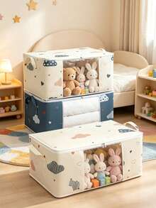 Túi đựng búp bê cho trẻ em, thiết kế vải gấp gọn dung tích lớn có cửa sổ trong suốt, giỏ đựng quần áo và chăn cho bé, túi đựng đồ mẹ và bé cầm tay dùng cho tủ quần áo gia đình - Nhiều màu - Xem 8