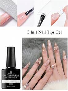 MSRUIOO 1/2/3pcs 8ml Solid Nail Tips Gel--Long Lasting Solid Hard Gel, No Sticky Hands, UV LED Curing, Nail Salon & Home Use, Clear Acrylic Solid Nail Tips Gel Nail Polish For Press On Nails, False Tips, Extensions - Strong Bonding, Easy Application - Multicolor - View 9