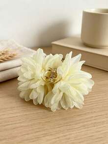 1pc Chiffon Flower Hair Clip, Elegant Large Flower Non-Slip Hair Claw, Women's Daily Party Hair Accessory - Multicolor - View 9