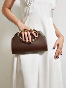 Women's Clutch Bag, High-End Handbag, Banquet Wedding Dress Matching Crossbody Clutch - Brown - View 2