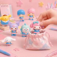 MINISO Sanrio Characters Campus Blind Box Figure, Cute School Uniform Design, For Desk Shelf Room Decor, Birthday Christmas Gift, Random 1 Style - One Selected at Random - View 3