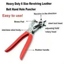 1pc Precision Artificial Leather Punch Tool - Multiple Sizes, Suitable For Belts, Watch Straps And Handbag Shoulder Straps, Durable Alloy Craft And DIY Accessories, Easy To Use, Perfect For Leather Processing Projects, Leather Processing Tools - Red - View 9