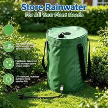 20‑30L Foldable Rainwater Collection Tank Portable Outdoor Water Storage Container With Hose & Faucet Accessories For Yard Plant Irrigation - Green - View 2