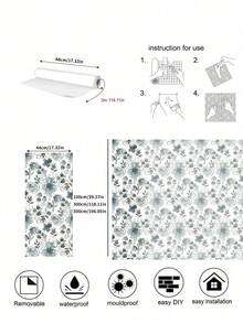 1 捲 44cm 長鮮豔手繪花卉壁紙，波希米亞風，可移除 PVC 材質，現代中性自黏設計。適用於櫥櫃裝飾、臥室美化、牆面貼膜及一般壁紙應用。完美契合春夏秋冬季節性裝飾計畫，為居家增添新氛圍。亦可作為節日裝飾貼紙，適合生日、畢業等場合作為禮物。 - 多色 - 查看 6
