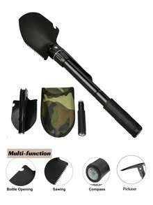 Multifunctional Folding Shovel, Camping Gear, Portable Car Tool, Garden Trowel, Outdoor Survival Tool, 4-In-1 Outdoor Survival And Camping Tool With Saw And Bottle Opener - Multicolor - View 1