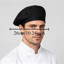 Adjustable Classic Chef Hat, Pleated Chef Hat, Unisex Breathable Tall Chef Hat, Suitable For Cafe, Restaurant, Kitchen - 1Pc - View 3