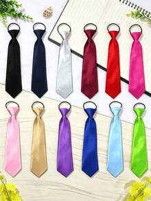1/6/12pcs Party Style College Music Festival Fashion Short Ties, Suitable For Valentine's Day, Halloween, Christmas - Multicolor a - View 1