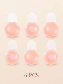 1pair Silicone Breast Lift Tape & Nipple Paste, Invisible Adhesive Bra Pads For Summer - Apricot - View 10