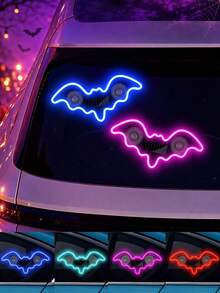 2026 Halloween New Bat Solar Powered Car Atmosphere Light Designed For Women Car Owners. Features 3.7V+300mAh Battery, Bat-Shaped Neon Light Window Decoration And Automatic Sensing Design. Provides 5 Lighting Modes, Creating Romantic Car Interior Decor For Couples And Women Drivers. Perfect Gift For Female Friends, Mother's Day And Wedding Season. - A - View 4
