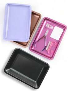 1pc Square Oval Nail Accessory Storage Tray, Nail Decoration Display Tray - Multicolor - View 12