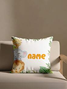 1pc Customizable Personalized Text Print Double-Sided Pillow Case, Pillow Case, Patterned Pillow Case, Suitable For Holiday Gifts, DIY Patterned Pillow Case, For Family, Friends And Yourself - Orange - View 10
