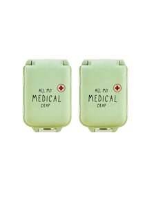 8-Slot Portable Multi-Layer Pill Case With "ALL MY MEDICAL CRAP" Text, Moisture-Proof Travel Medicine Storage Box, Reusable Medication Organizer Suitable For Men & Women, Daily Pill Planner Carry Case, Travel Medical Kit, Household & Dorm Essential Accessory For Vitamins & Supplements - Multicolor - View 18