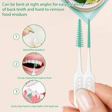 100pcs Original Dental Picks Narrow Medium Wide Mint Soft Rubberized Tooth Picks Easy To Use Brush - Multicolor - View 8