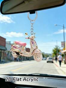2D Acrylic Shiny Motorcycle-Shaped Keychain, Electric Vehicle Pattern Bag Charm, Daily Decorative Gift, Suitable For Backpack, Wallet, Phone, Earphone, Car Charm, Unique Birthday Gift, Party Gift, Back To School Gift, Teacher's Day Gift, Halloween Christmas Gift - Multicolor - View 9