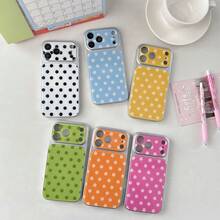 1 buah Casing Ponsel Minimalis Polka Dot 17 inci, Pelindung Anti Guncangan untuk Apple 16 Pro Max, 15 Wanita (Perdagangan Lintas Batas) - Biru - View 4
