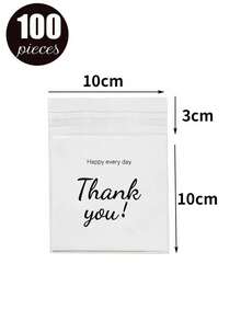 100pcs/50pcs, Multiple Sizes And Specifications, Translucent, Happy Every Day, Thank You Letter Bags, Jewelry Necklace, Earrings, Small Items Storage Bags, Self-Adhesive Sealing Bags, Dust-Proof, Wear-Resistant, Anti-Oxidation Packaging OPP Bags, Suitable For Daily Gatherings And Home Use - A - View 12
