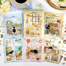 Cozy Home Scene Building Sticker Set, Cute Cat Scene Theme, PET Material Die-Cut Stickers, Immersive 3D Model Stickers, Korean Style Stickers, School Stickers, Halloween Stickers, Diary Supplies, Suitable For Scrapbooking, Journaling And DIY Crafts - Style a - View 9