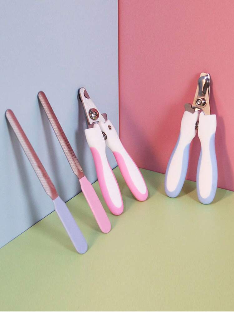 1 Set Pet Nail Clipper And Nail File Set, Dog And Cat Dedicated Nail Clipper Set, Cute Rabbit Ear Handle Nail Clipper With Nail File - single hole - View 10