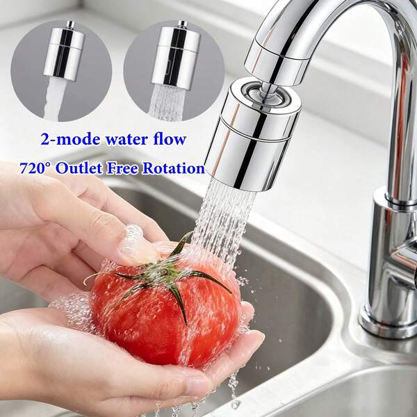 1 peça Adaptador Rotativo 360° para Torneira de Cozinha, Filtro Aerador com 2 Modos Ajustáveis, Bico Antirespingos para Lavatório, Acessório Universal para Torneira de Pia de Cozinha, Gadget de Poupança de Água para Casa