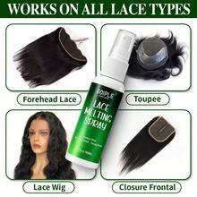 9pcs Lace Melting Spray Set, Suitable For Full Lace Wigs Front,Wig Installation Kit Includes Wig Cap, Edge Brush, Tail Comb, Elastic Band, Strong Hold Invisible Styling Quick Dry Lace Spray For Hairline & Front Wig, Wig Styling Tool 60ml - 60ml - View 7