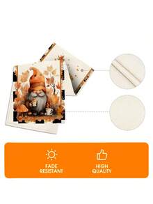 1 Pc Fall Gnome Autumn Leaves Table Runner Thanksgiving Table Runner Washable Suitable For Outdoor Indoor Party Kitchen Home Dining Table Center Can Be Used For Living Room Rectangular Dining Table Restaurant Decoration - Black and White - View 6