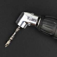 90°/105° Right Angle Adapter, Hex Shank Strong Magnetic Bit, Bendable Offset Screwdriver Adapter For Narrow Spaces, Right Angle Screwdriver Tool For Power Drill - Silver - View 6