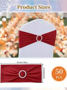 50PCS Elastic Chair Bowknot Chair Covers With Buckle Slider, Suitable For Wedding, Party, Reception, Ceremony, Banquet Decoration, Applicable To Different Themes, Enhancing Decoration For Wedding, Graduation, Party, Engagement, Baby Shower, Banquet, Business Exhibition And Other Special Events - Multicolor - View 4