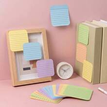 Large Lined Sticky Note Pad, 100 Sheets Per Book, Self-Adhesive Grid Inner Pages, Easy-Tear, Colorful Assorted Memo Sticky Notes For Office, School, Home, Bullet Journal, Planner, Desktop Organization (Random Color) - A - View 6