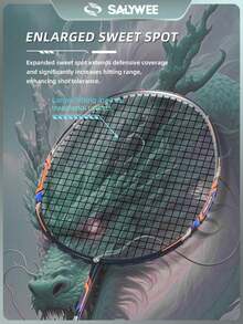 ALP Archer T700 Pro Full Carbon Offensive Badminton Racket, Sturdy Shaft For Vibration Damping, Tension ≤30lbs, With Free Bag And Grip Tape, Head-Heavy Design Enhances Power, Ideal For Tournaments, Training Players, Black/Red/Purple Sports Gear - Multicolor - View 7