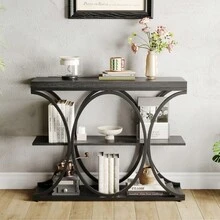 Sofa & Console Tables - Black Wood Grain - View 6