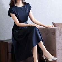 Women Midi Dresses - Navy Blue - View 8