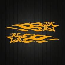一對火焰星星側窗車貼,4色可選:黑色、紅色、金色、全息彩虹色,防水乙烯基賽車裝飾貼紙,適用於汽車與摩托車車身裝飾 - 1個 - 查看 15
