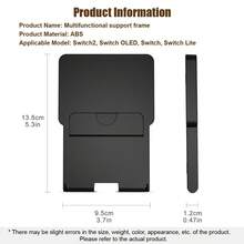 1pc Foldable 5-Angle Adjustable Stand, Compatible With Nintendo Switch OLED Lite Switch 2, Non-Slip Portable Desktop Game Stand With Charging Port And Game Card Storage, ABS Material, Suitable For Phone And Tablet Gaming Accessories - View 3