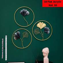 2D Flat Acrylic Ginkgo Wall Decor, Minimalist Modern Acrylic Art Hanging Ornament. Clear Natural Ginkgo Pattern, Transparent Texture Resistant To Deformation, Vintage Atmosphere. Versatile For Living Room, Bedroom, Children's Room Walls, Easily Decorate Home Space, Enhance Interior Style, Ideal Decorative Ornament For Soft Furnishing And Wall Arrangement. - 1 YEAR - View 3