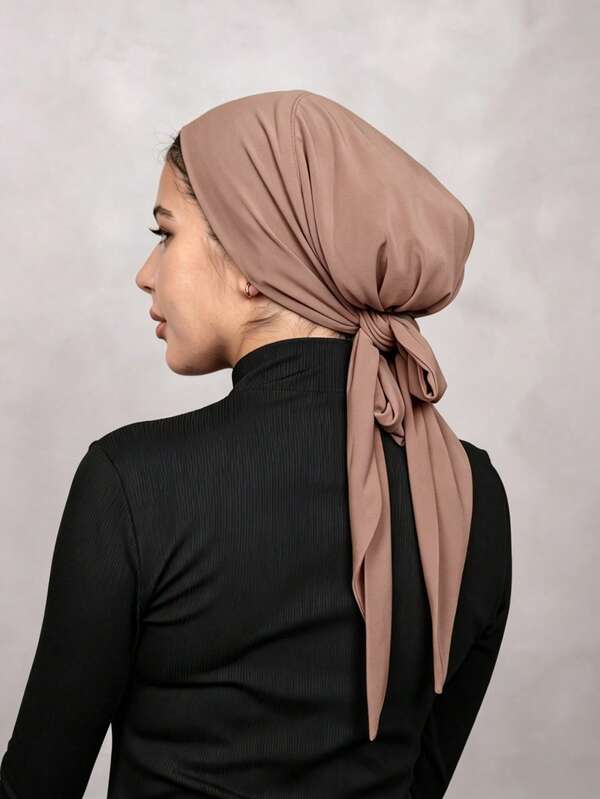 1 buah Topi Ekor Pita Warna Polos Wanita, Jilbab Lapisan Dalam dengan Tali Serut Elastis, Turban Elastis CPS, Bernapas, Nyaman, Elastis, Menyerap Keringat, Anti Selip, Multifungsi, Cocok untuk Pemakaian Sehari-hari, Olahraga, Yoga, Kebugaran, dan Gaya Busana