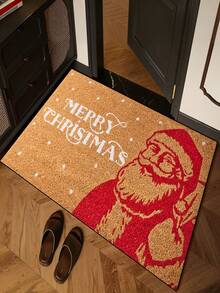 1pc Funny Merry Christmas Pattern Welcome Doormat, Harvest Season Pattern Minimalist Style Short Plush Quick Dry Non-Slip Machine Washable Entry Mat, Suitable For Kitchen, Bathroom, Dining Room, Hallway, Party, Gathering, Holiday, All Seasons, Yard Home, Christmas Theme, Party Supplies - Burnt Orange - View 10