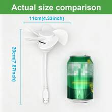 USB Mini Fan, Portable Mini Fan, 5-Blade Flexible Rotating Personal Fan, Office Small Fan, Travel Small Fan For Home And Office, Suitable For Laptops, Desktop Computers, Power Banks, Desktop Equipment, Offices And Bedrooms. Portable Mini Fan - White - View 11