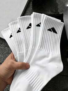 1/5/10/15/20雙中性白色中筒襪 情侶襪 舒適透氣運動襪 適合日常穿著、運動、返校，四季皆宜 - 白色 - 查看 1