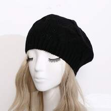 1pc Bohemian Minimalist Solid Color Beret, Autumn/Winter - Multicolor - View 11