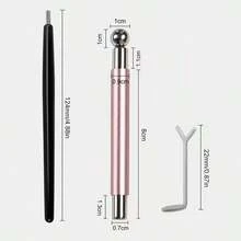 3Pcs Cat Eye Manicure Styling Kit, Heart Shaping Metal Tool And Micro Bead Dot Pen For Salon Nail Design - Multicolor - View 5