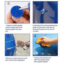 Tapsin 34PCS PDR Tool Car Body Paintless Auto Dent Removal Repair Puller Lifter Gun Tab With T Slide Hammer,Universal Portable Car Tools For Most Cars SUVs UK - A - View 10