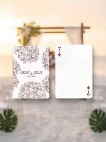 Personalized Floral Custom Playing Cards Set (54 Cards) With Metal Gift Box, Custom Name & Date Keepsake, Wedding Guestbook Alternative And Reception Party Game, Fun Family Tabletop Entertainment, Ideal Anniversary Gift For Newlyweds, Friends And Family - Multicolor 1 - View 12