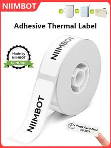 Niimbot 1 Roll Thermal Label Waterproof Sticker Self-Adhesive White Paper D110/D11/H1s Mini Thermal Printer Label Barcode Printing - View 2