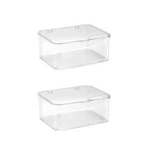1pc Transparent Plastic Hair Accessory Storage Box With Hinged Lid, Dust-Proof Clear Organizer For Hair Ties, Hair Clips, Headbands And Small Jewelry - Multicolor - View 14