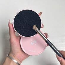 Round Makeup Brush Cleaning Case With Removable Sponge (1 Or 2 Pieces); Includes A Single-Layer Replacement Core; Dry Cleaning Case; Beauty Tool For Home Or Travel; For Women And Girls. - Multicolor - View 7