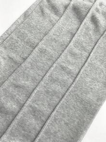 2026 & Athleisure Pants | Women's Grey Wide-Leg Sweatpants | Drawstring Waist With Side Pockets - Grey - View 11
