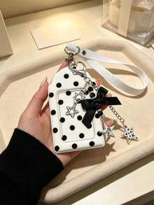 Pvc Cute Polka Lanyard Card Holder With Stylish Bow Keychain,Student Id/Transit Card Holder, Suitable For Office Workers And Students,Holiday Gift - Multicolor - View 7